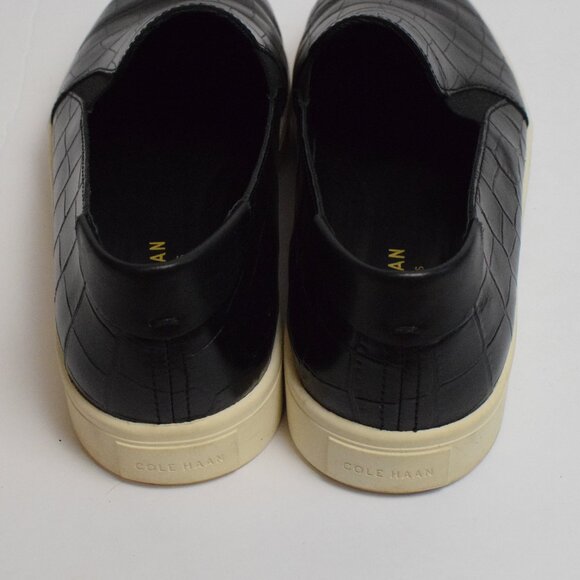 Cole Haan Women's Black Snakeskin Loafers Casual Slip On Leather Sneakers - 8.5 - Picture 3 of 12